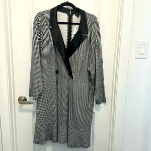 Tuxedo style herringbone dress